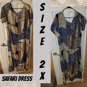 Safari Print Maxi Dress Size 2x